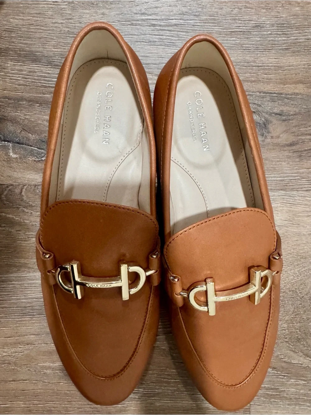 Cole Haan Cognac Leather Bit Loafers